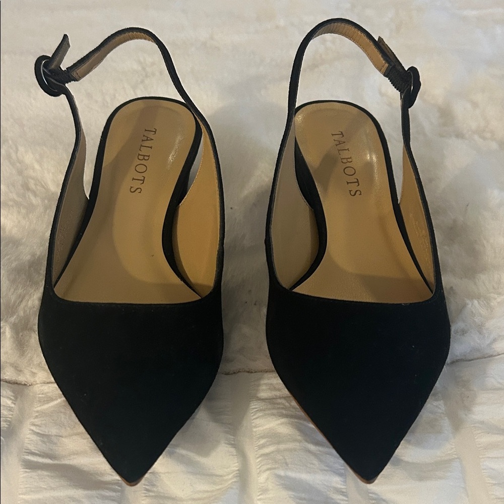 Talbots Classic Black Slingback Heels